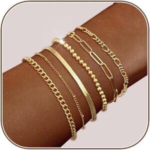 Women 18K Gold Plated Stack Bracelet Fashion Jewelry Accessories Gifts for Women